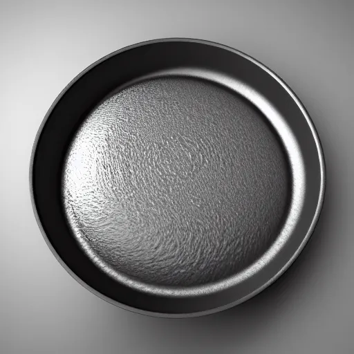 KREA 3D render of a cast iron skillet in the dishwasher