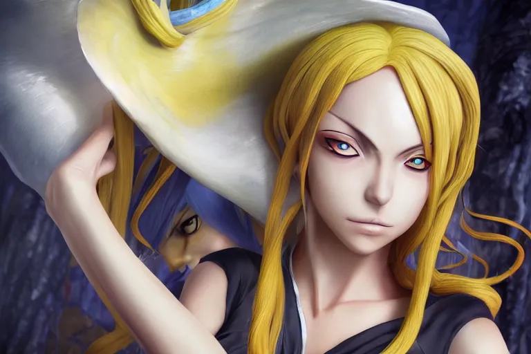 beautiful portrait of a Witch who looks like Nami from the One Piece anime character design beautiful portrait of a Witch who looks like Nami from the One Piece anime character design