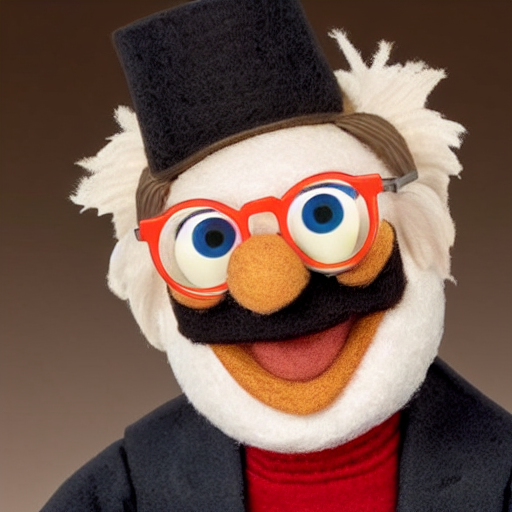 KREA larry david as a muppet with glasses. highly detailed felt