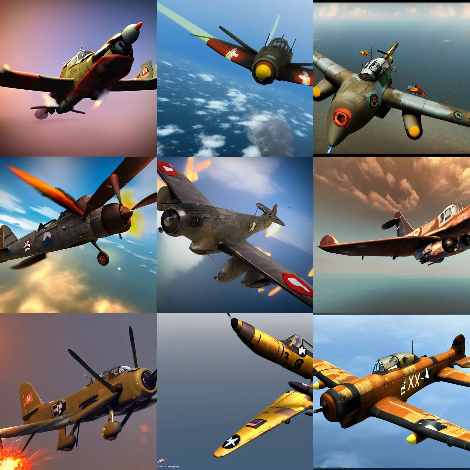 KREA stuka dive bomber currently dropping a bomb in a dive, color