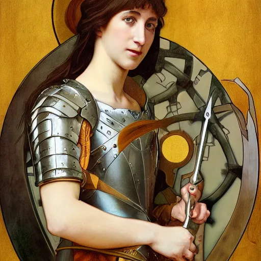 KREA portrait of charlotte gainsbourg as joan of arc in armor