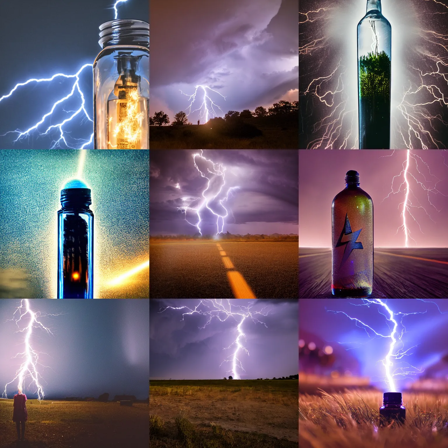 KREA Lightning in a bottle, cinematic, dramatic, 8K 50mm ISO 10, fast