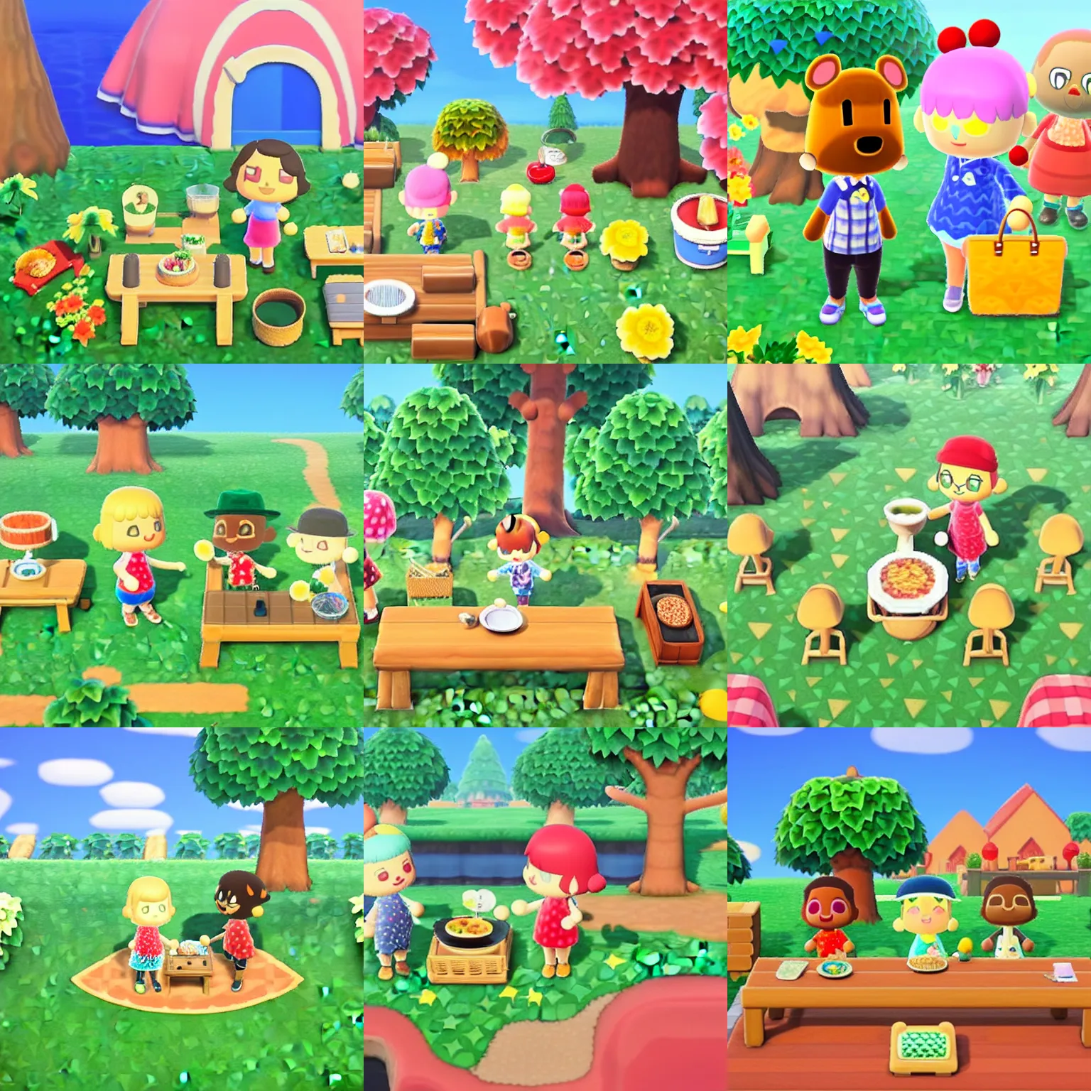 KREA animal crossing picnic inspired by Animal Crossing