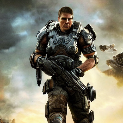 KREA tom cruise plays as a Gears of War COG soldier