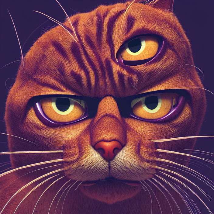 KREA portrait of Garfield the cat. intricate abstract. intricate