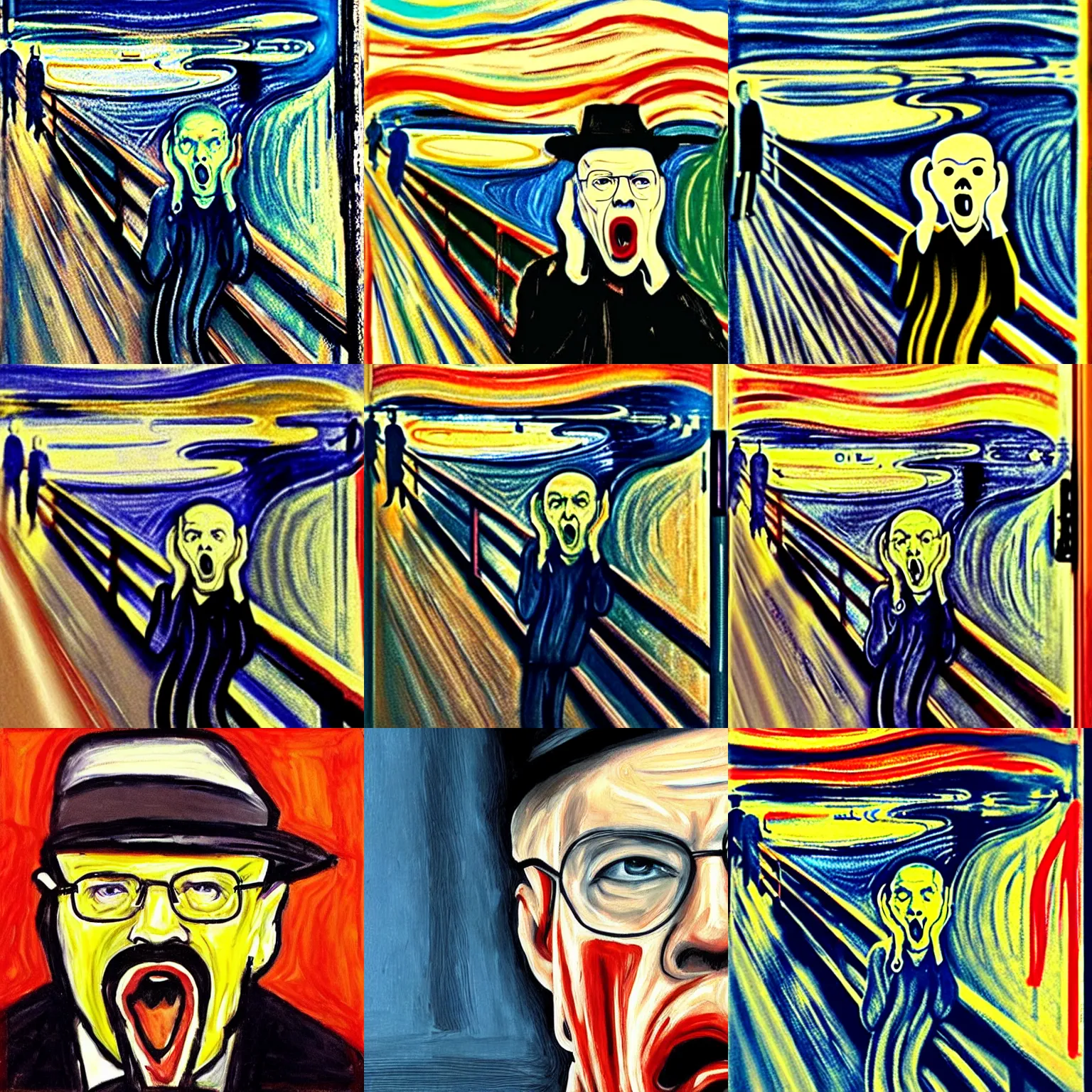 KREA the Scream painting but the guy screaming is Walter White