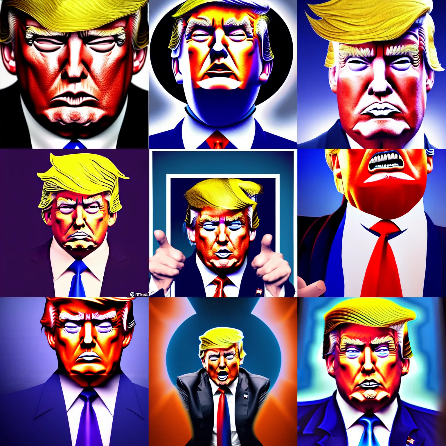 KREA - painting of a Donald Trump as a JoJo character, trending on ...