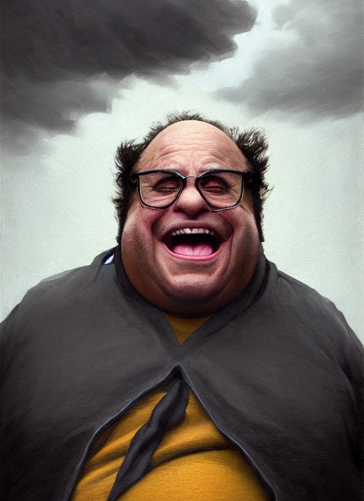 KREA Portrait of Fat Danny Devito with his belly sticking out as The