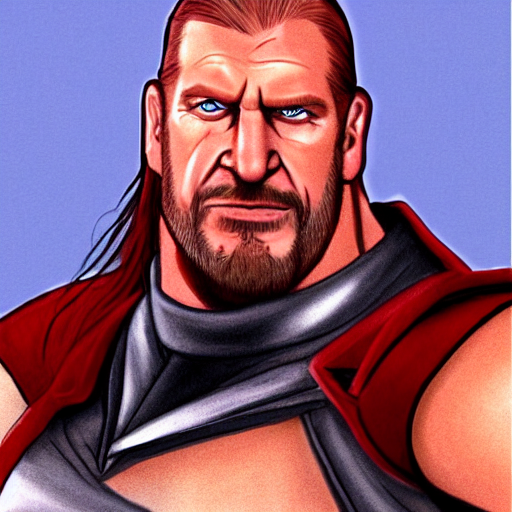 Headtoshoulder shot of Triple H as a Disney character wearing his inring gear, Disney