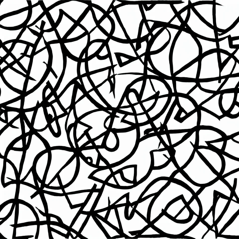 KREA - symbol for the word ersatz, simple shapes, black and white, high ...