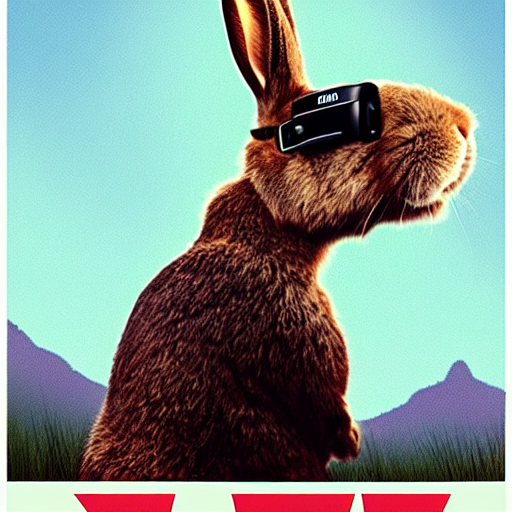 KREA - a rabbit wearing a virtual reality headset, in the style of a