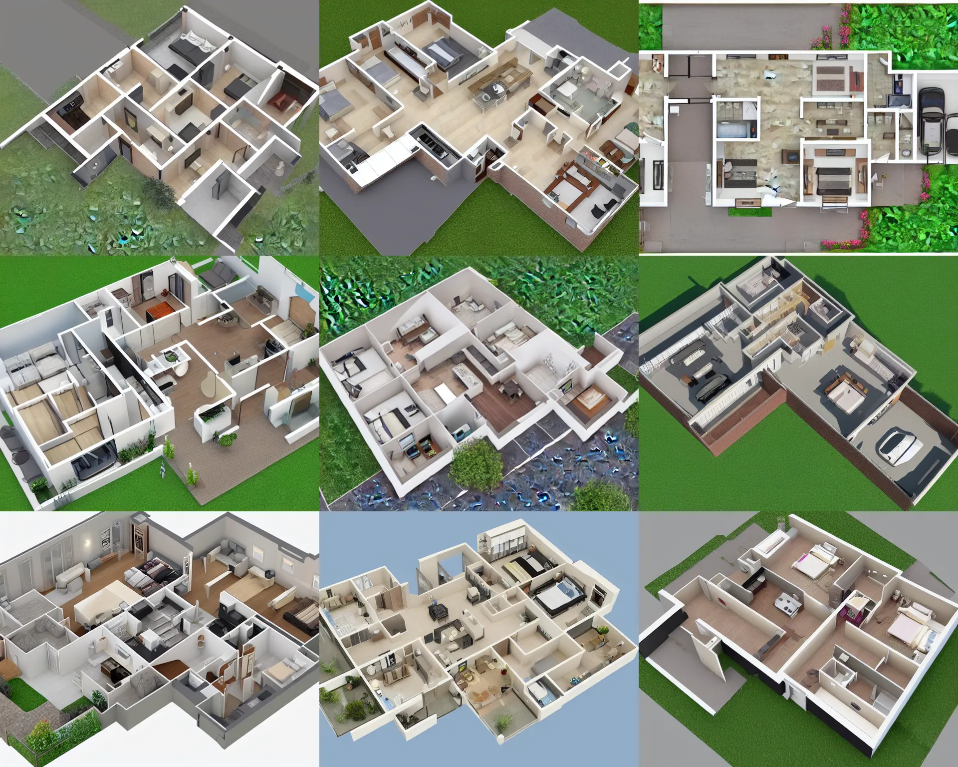 KREA 3 d floor plan of a 5 bedroom house in the uk