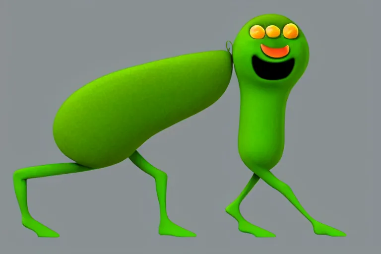 flat 2 d, green humanoid caterpillar character, head torso legs feet, lorax movie, artstation flat 2 d, green humanoid caterpillar character, head torso legs feet, lorax movie, artstation