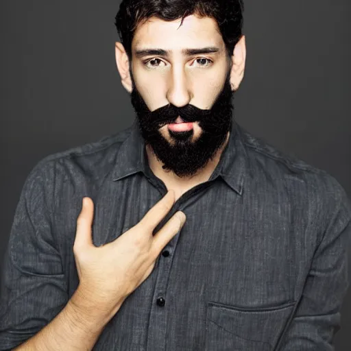 french handsome man with curly short brown hair and a big nose and a brown goatee french handsome man with curly short brown hair and a big nose and a brown goatee