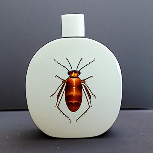 KREA a perfume bottle shaped like a cockroach, product photo