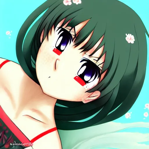 KREA anime girl rolled up in sushi seaweed, anime art, cute, moe