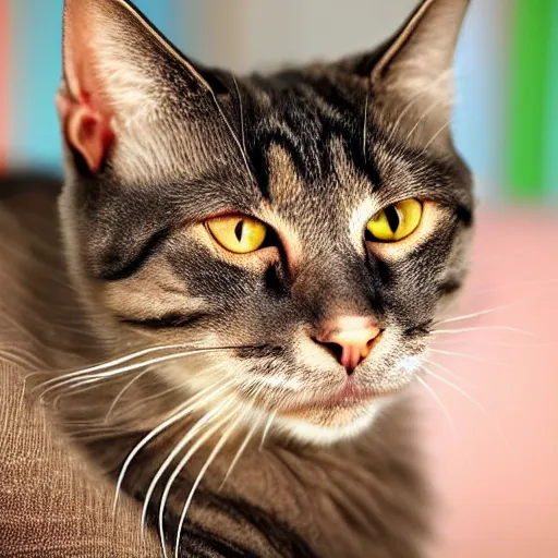 KREA a cat with human ears. the cat's ears are human ears. the cat's