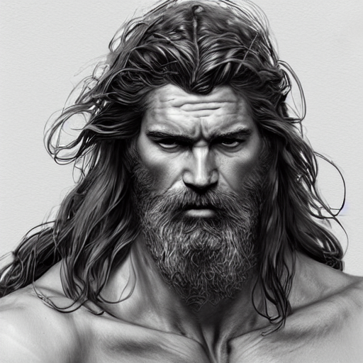KREA portrait of rugged zeus, greek god, salt and pepper hair, soft