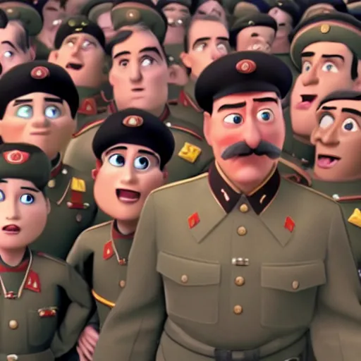 KREA still of a pixar film about joseph stalin, 4 k, highly detailed