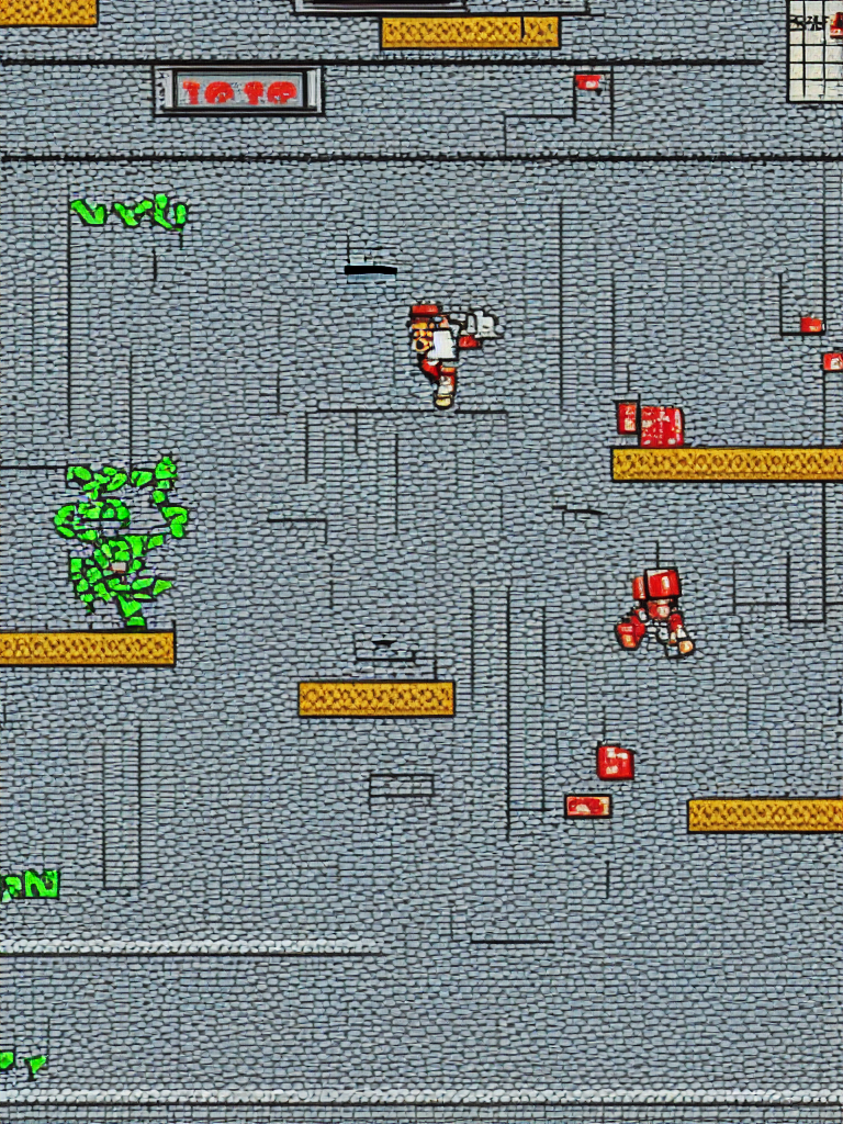 KREA NES Nintendo game, man walking in city sidescroller, static white noise glitching in the sky