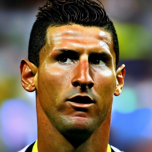 photo of a hybrid between Lionel Messi and Cristiano Ronaldo photo of a hybrid between Lionel Messi and Cristiano Ronaldo