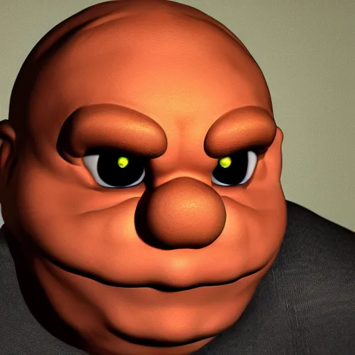 KREA - hyperrealistic render of a goomba from mario, creepily realistic