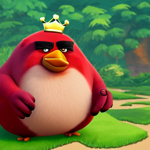 KREA - A Realistic Photo Of The King Pig From Angry Birds