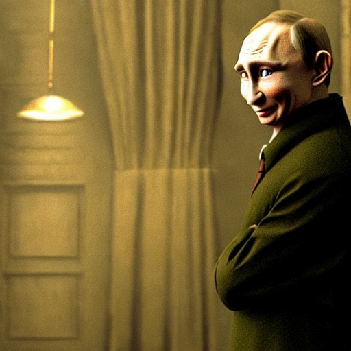 KREA putin as dobby in harry potter, movie still, cinematic lighting.