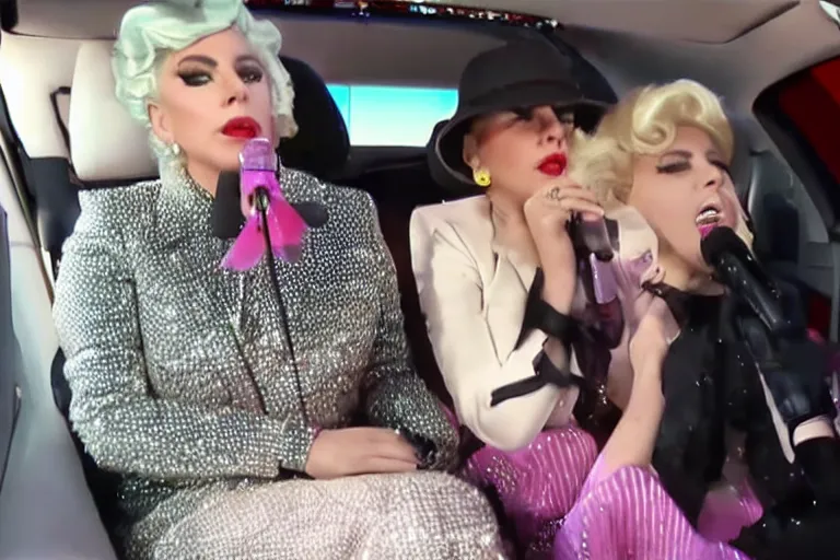 KREA lady gaga and judy garland doing carpool karaoke, lady gaga and