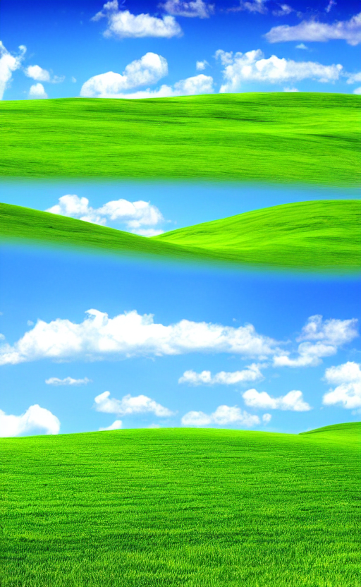 KREA windows xp background, phone screenshot, liminal space