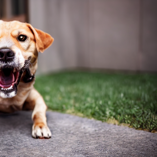 KREA vicious dog growling at camera