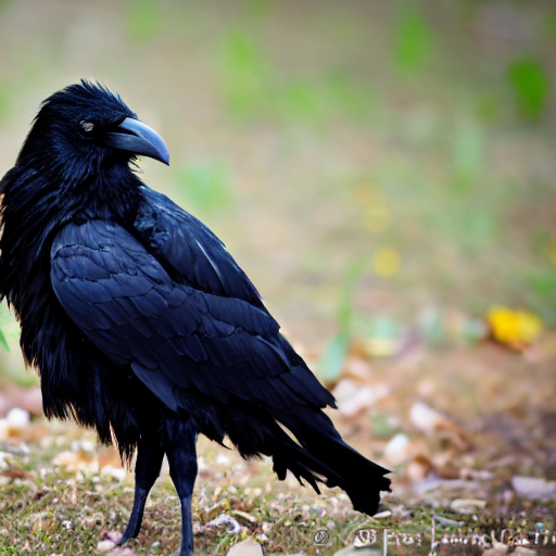 crow made of black flower petals, many black petals growing out of the