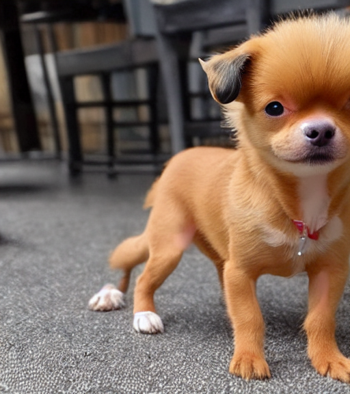 KREA fully grown tan pit bull, long haired chihuahua, pomeranian mix