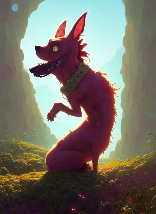 KREA Highly detailed portrait of Courage the cowardly dog, Stephen