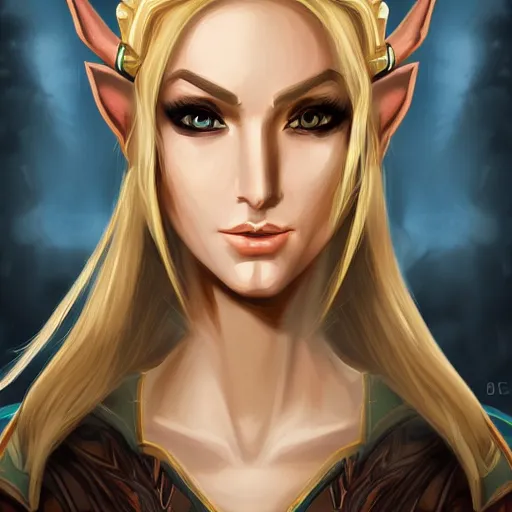 KREA Portrait Of A Female High Elf With Tan Skin Digital Art Dnd 