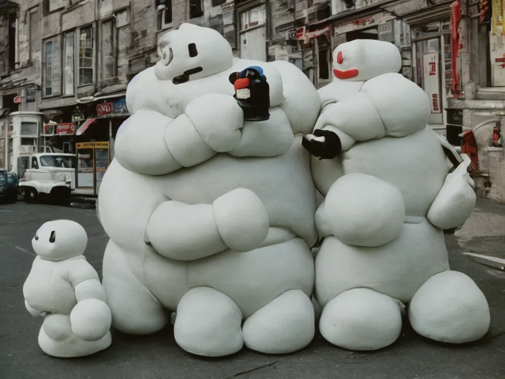 KREA 3 5 mm kodachrome colour photography of michelin man and stay