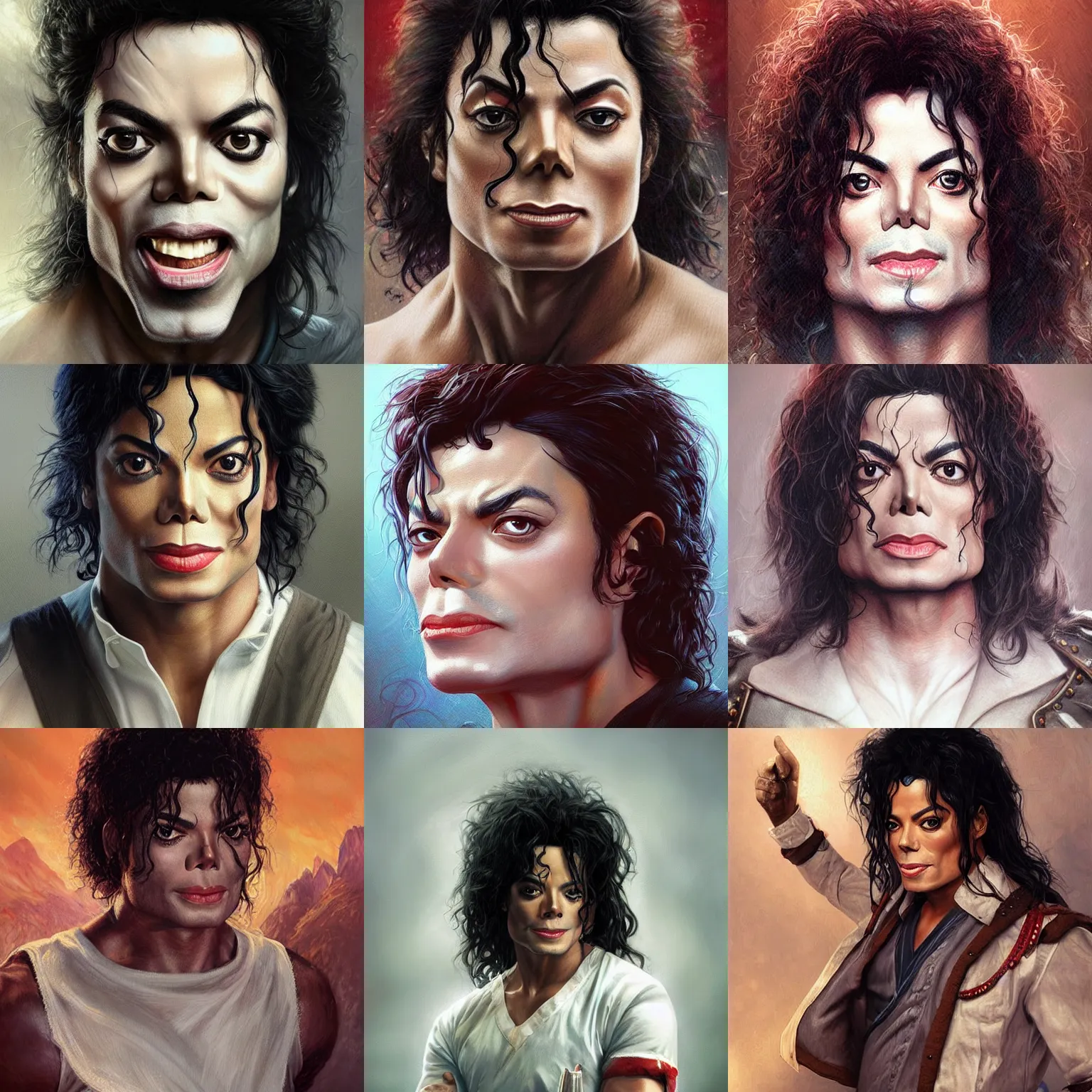 KREA michael jackson! nurse!!! very close portrait of angry rugged