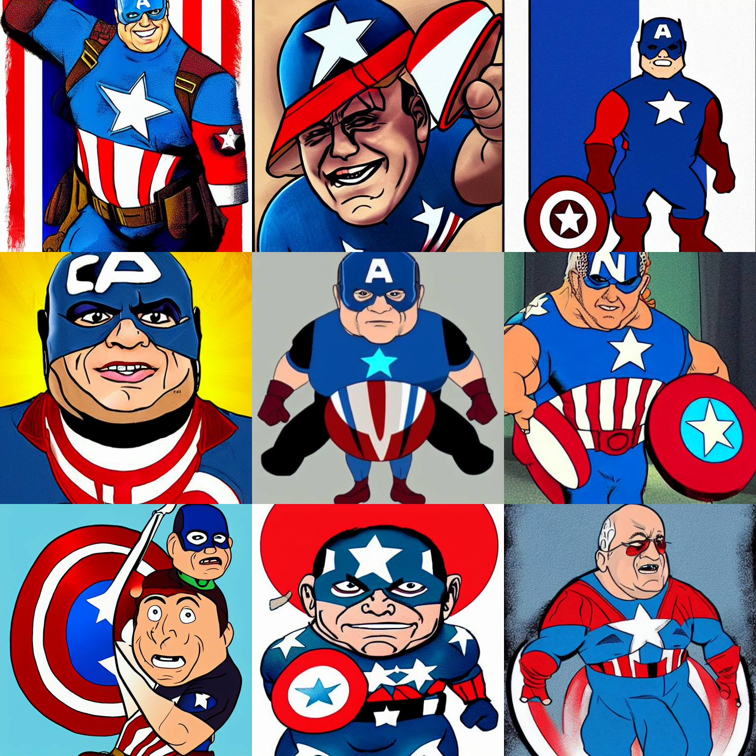 danny devito as captain america, cartoon danny devito as captain america, cartoon