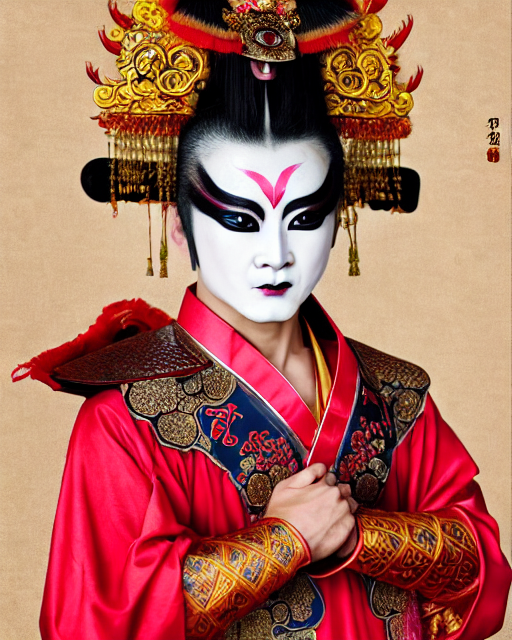 KREA photo of a Dramatic Peking Opera male character wearing
