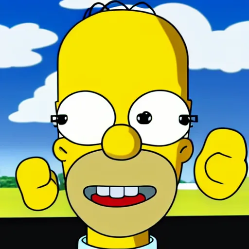 KREA 3 d cg rigged t pose homer simpson character facing camera