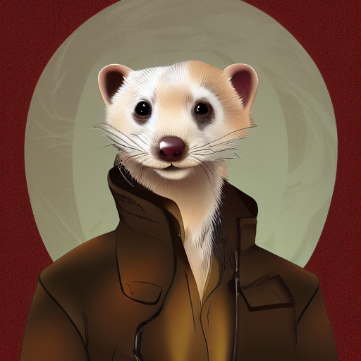 KREA ferret furry man, digital art high quality, jacket