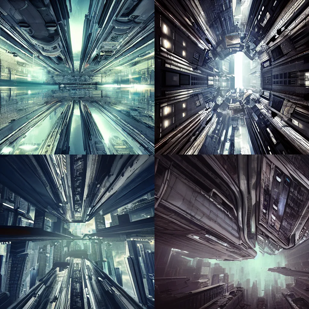 KREA inception city underground another inverted upside down above