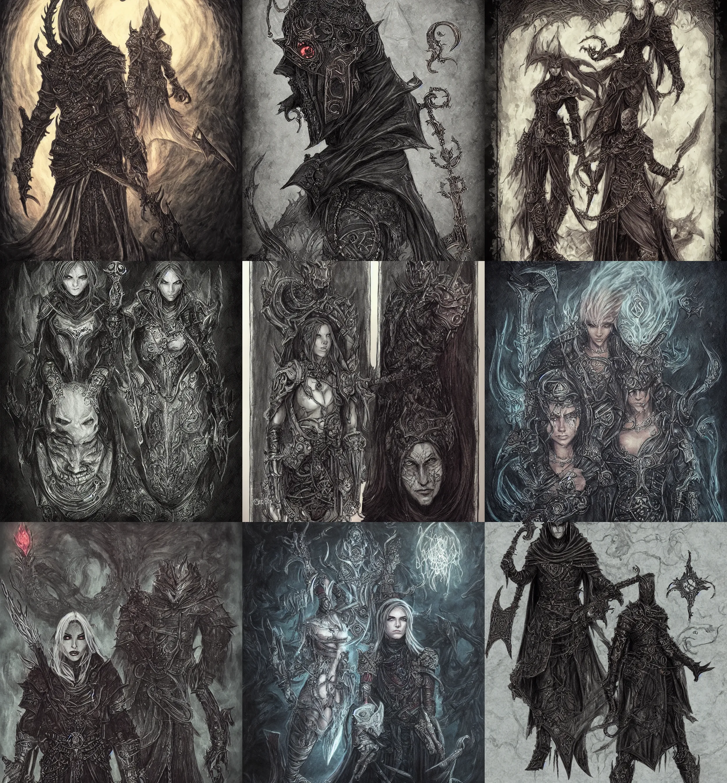 KREA baldur's gate character portrait, bloodborne, sorceress, magic