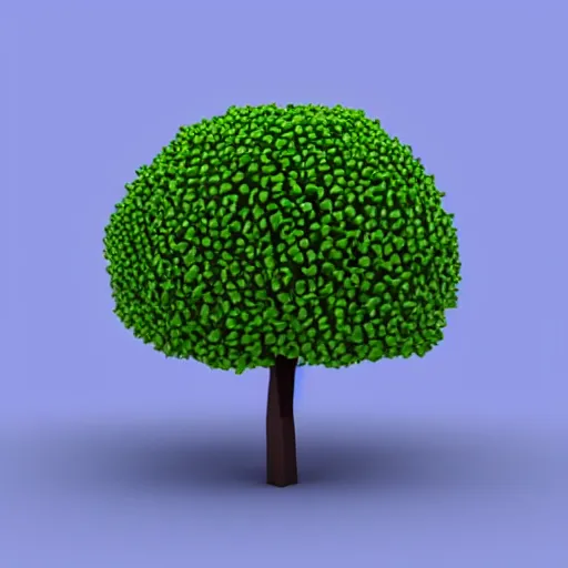 a 3d low poly object of just a small green tree on the blue background a 3d low poly object of just a small green tree on the blue background
