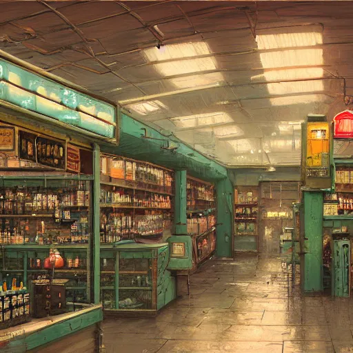 KREA concept art of a wooden decorated liquor store on the coast, a