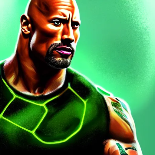 portrait of dwayne johnson, expressive pose