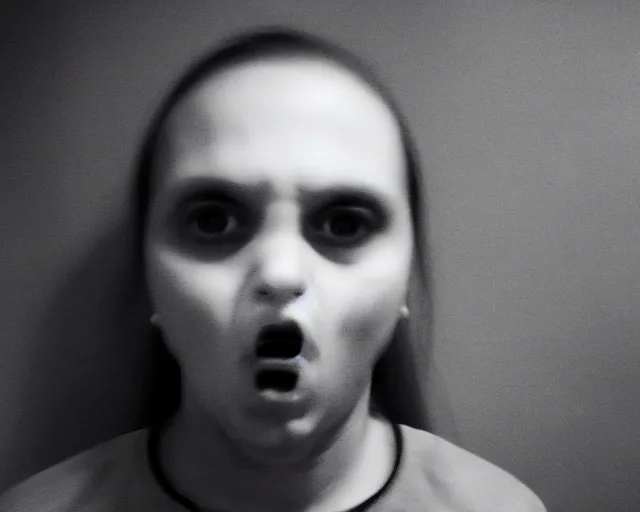 KREA aggressive psychopath looking at camera, horror lighting, at