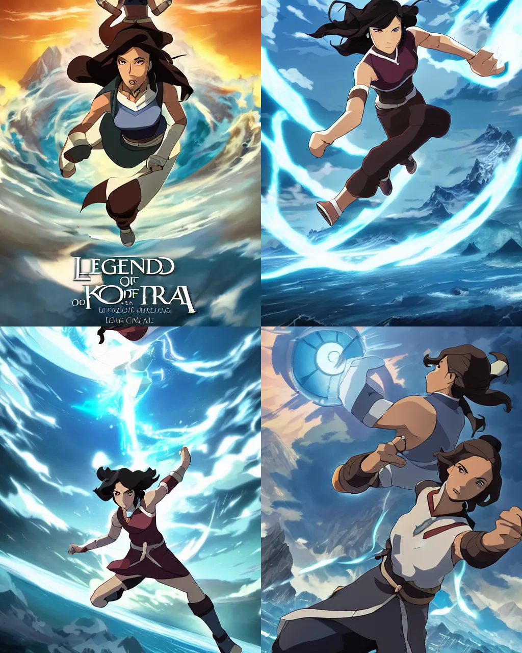 KREA legends of Korra key visual art, epic digital art,