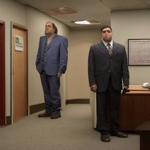 wario standing in saul goodman's office with saul goodman behind his desk