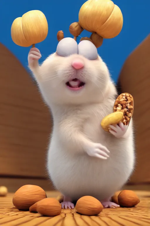 funny hamster with cheeks full of nuts trying to push one more peanut into his mouth. funny hamster with cheeks full of nuts trying to push one more peanut into his mouth.